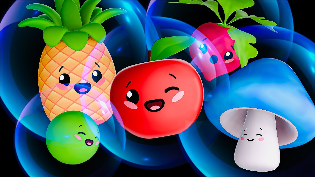 Bubble Park Party! 🫧 Dancing Fruit & Veggies Visual Stimulation Baby Sensory Video