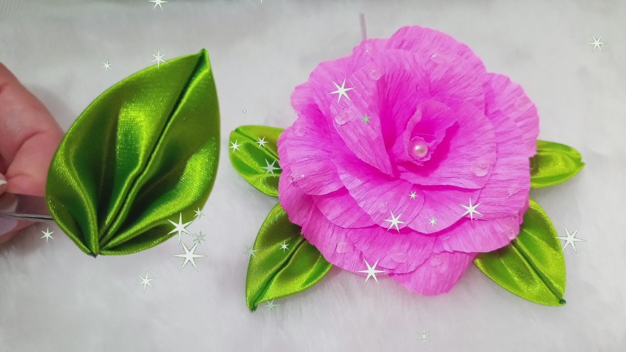 DIY-FOLHA DE 1 MINUTO DE FITA DE CETIM-KANZASHI!! RÁPIDA E LINDA!!^^