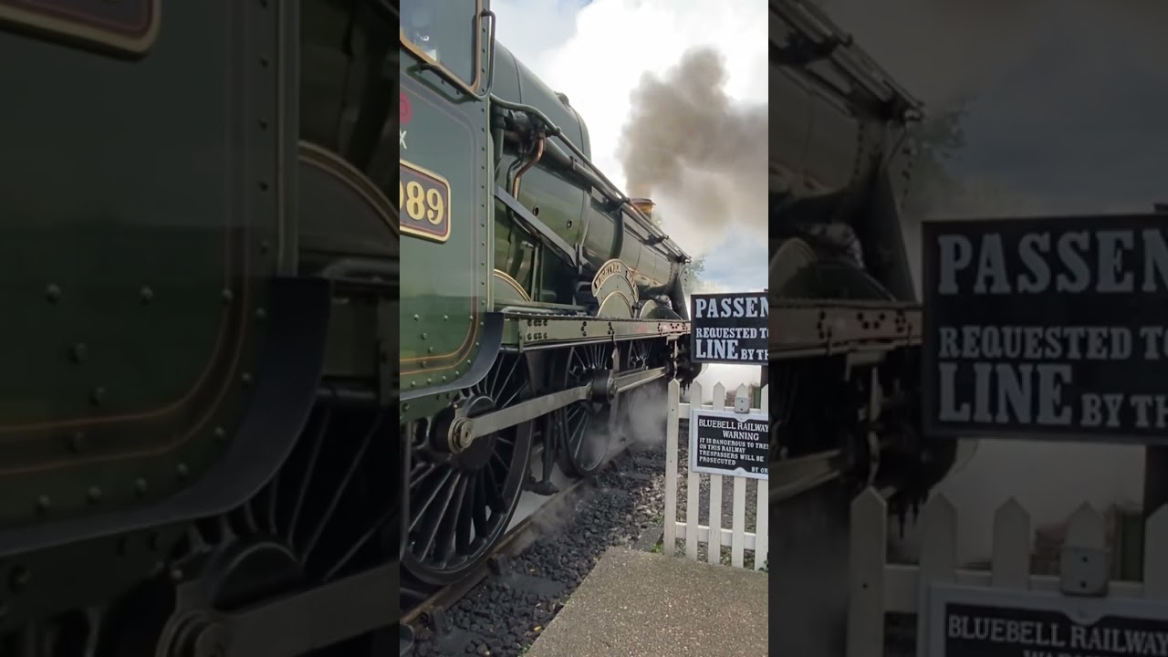 GWR hall class 6989 &lsquo;whitewick hall&rsquo; leaving Sheffield park (the bluebell railway)