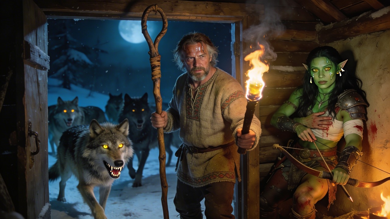 “The Wolves Are Circling” — A Wounded Orc Huntress Sought Shelter in a Tiny Hut