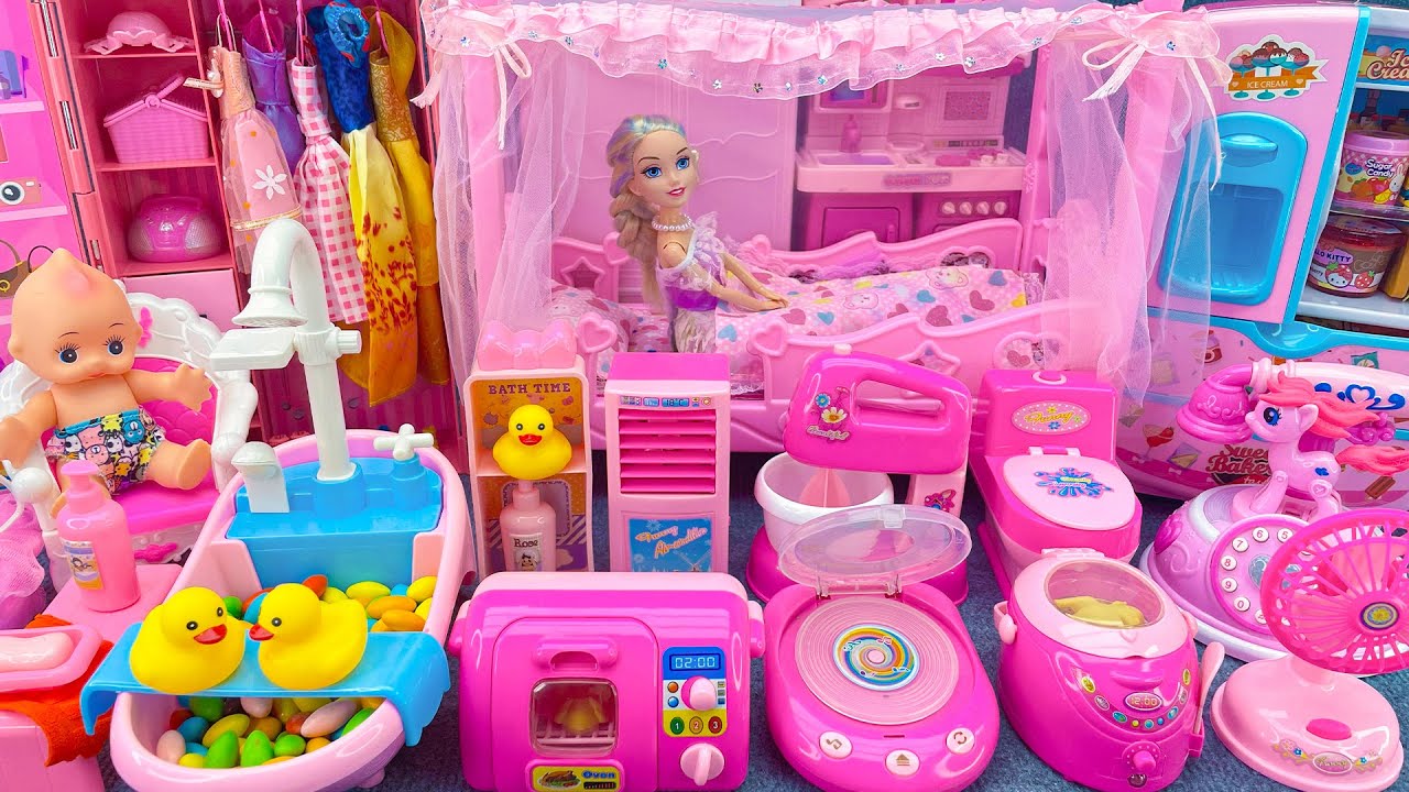 20 Minutes Satisfying With Unboxing Barbie Princess Bedroom, Wardrobe Collection Toys Review｜ASMR