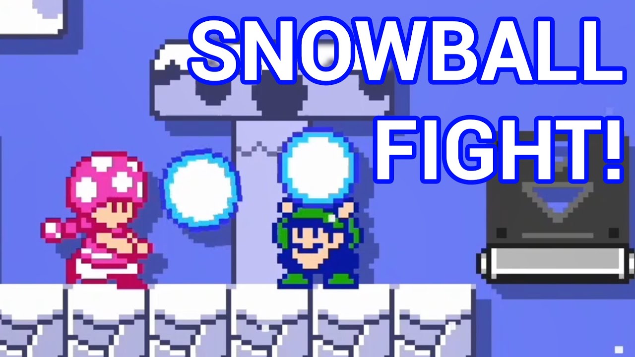 The COOLEST SNOWBALL FIGHT — Mario Maker 2 Multiplayer Versus w/ RedFalcon & raysfire (ft. LilKirbs)