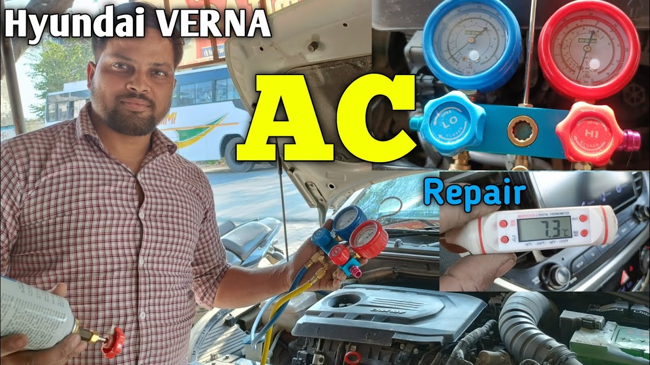 Hyundai VERNA AC Repair. How to check ac gas in CAR.@ShreeBalajiAuto