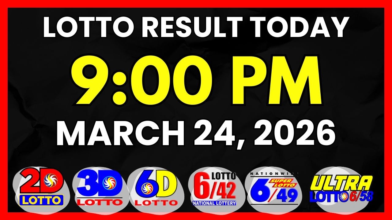Результаты лотереи Lotto за сегодня, розыгрыш в 21:00, 24 марта 2026 г. | 2D, 3D Swertres, 6D, 6/...