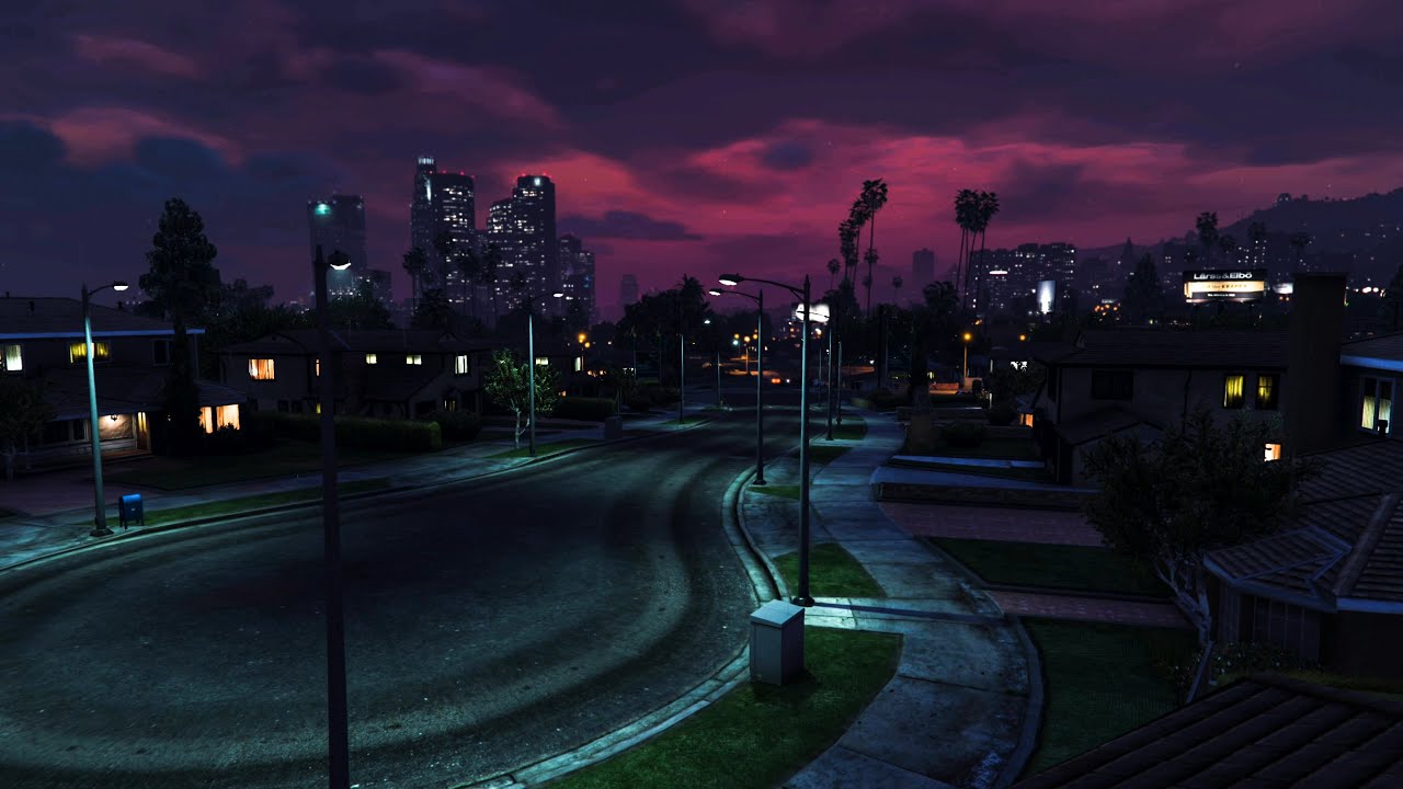 Mirror Park Rainy Evening | GTA V City Ambience