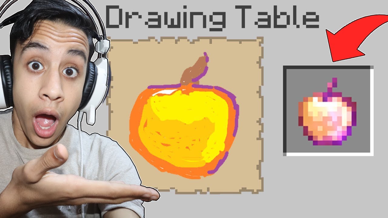 ماين كرافت ولكن أي اغراض ترسمها ، تحصل عليها (رسمت جولدن ابل) ... minecraft !! 🎨🖌