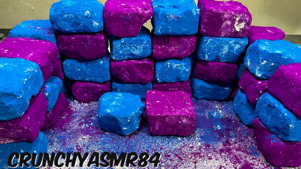 38 Blue & Purple Unpolished Chalk | Oddly Satisfying | ASMR | Sleep Aid 