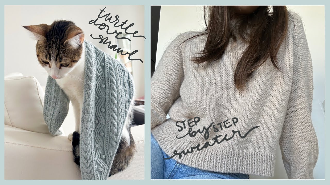 step by step sweater, turtle dove shawl ♡ knitting podcast ep. 1