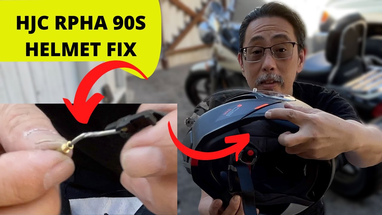 Broken HJC Helmet RPHA 90S integrated internal sun visor glide system. It's not retracting