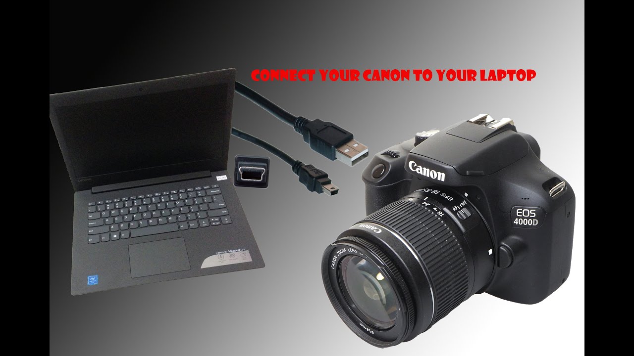 How to connect canon eos 4000D camera to laptop for live view shoot | Canon T100 to laptop via USB.