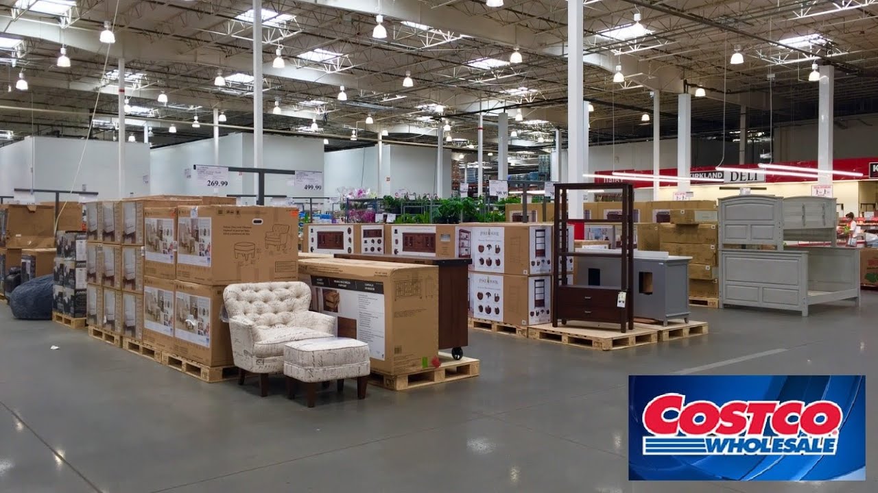 COSTCO FURNITURE DRESSERS BEDS ARMCHAIRS TABLES HOME DECOR SHOP WITH ME SHOPPING STORE WALK THROUGH