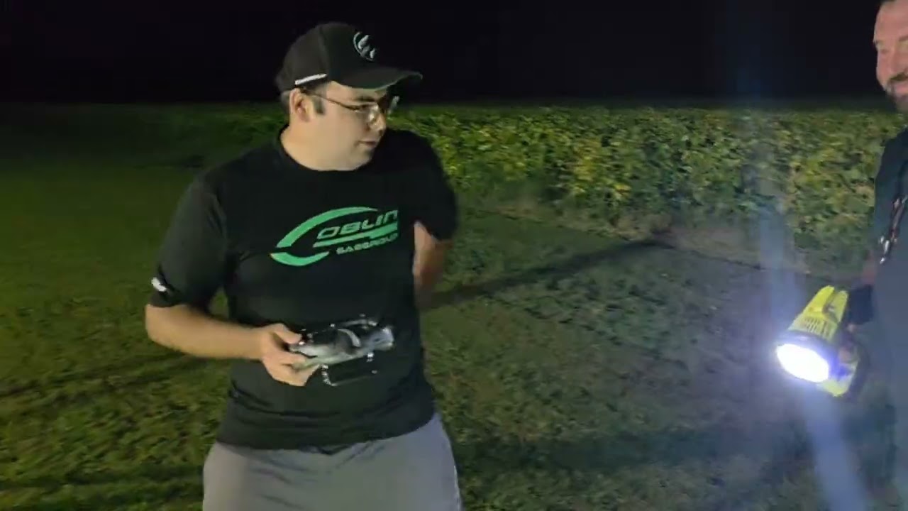 R/C Helicopter Landscaping at Night?! 
