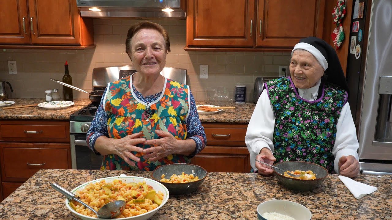 Italian Grandma Makes Zucchini with Pasta and Fresh Tomatoes