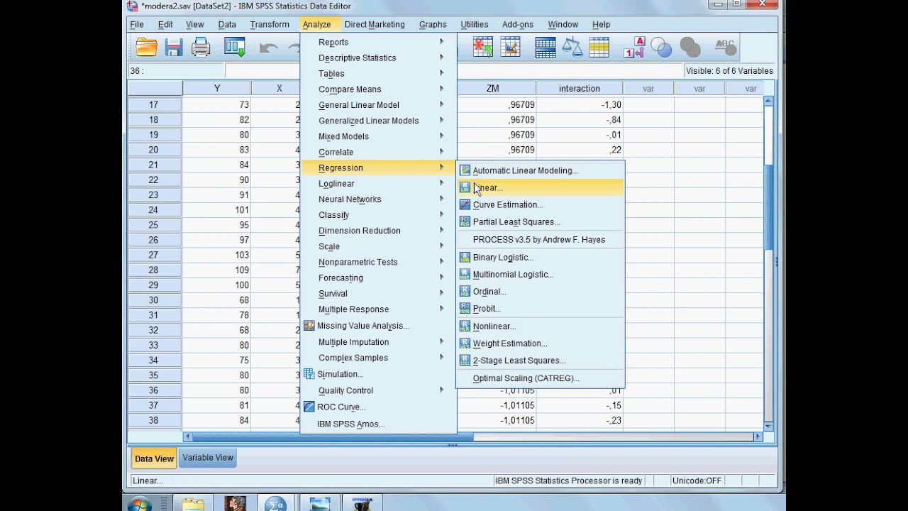 Moderation Analysis with Regression SPSS Moderating Effect Analysis