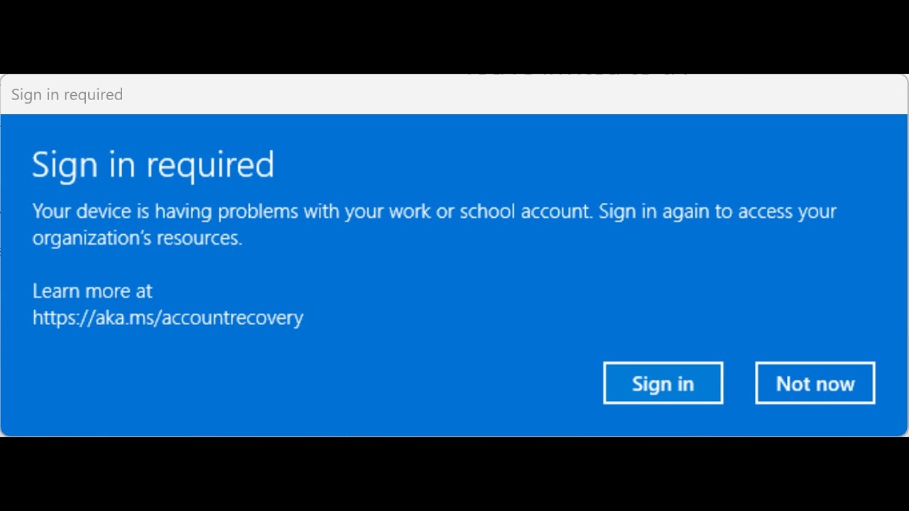 How to fix Sign in required pop up in Windows 11