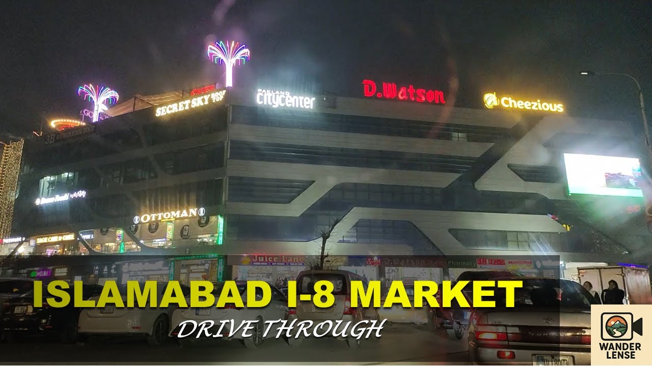 Night Lights of I-8 Markaz, Islamabad | A Calm Evening Drive