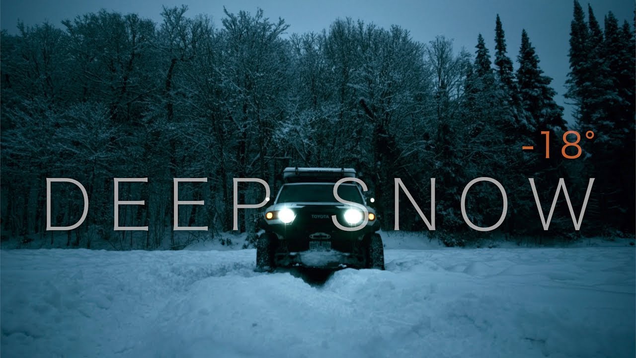 ASMR Solo Winter Camping in DEEP SNOW (4K) with my FJ Cruiser