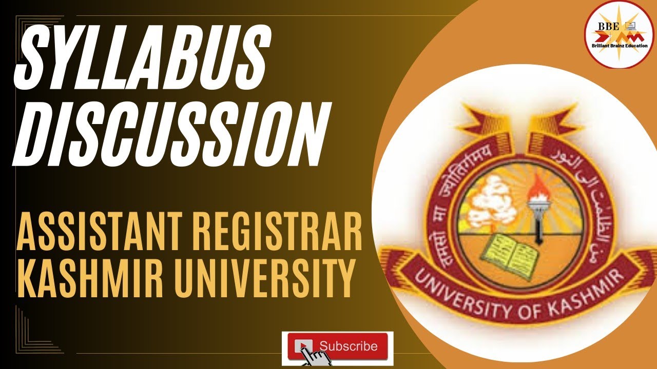 Syllabus Assistant Registrar Kashmir University||Detailed Discussion|| University of Kashmir