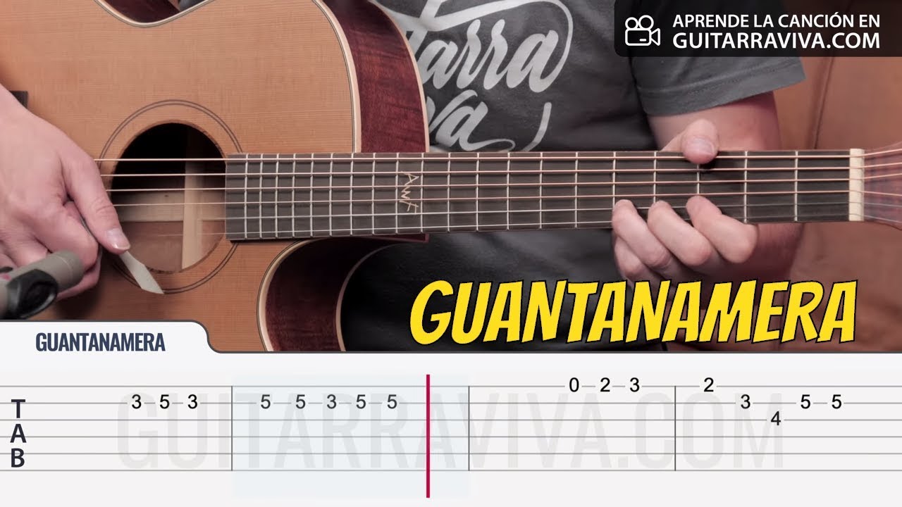GUANTANAMERA Melodía fácil para guitarra Tutorial TABS | Guitarra Cover | Guitarraviva