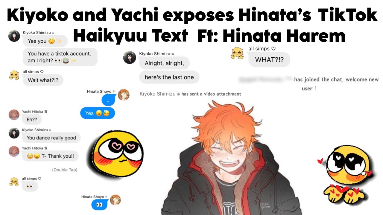 Kiyoko and Yachi exposes Hinata’s TikTok | Ft: Hinata Harem - Slight KiyoYachi | Haikyuu Text
