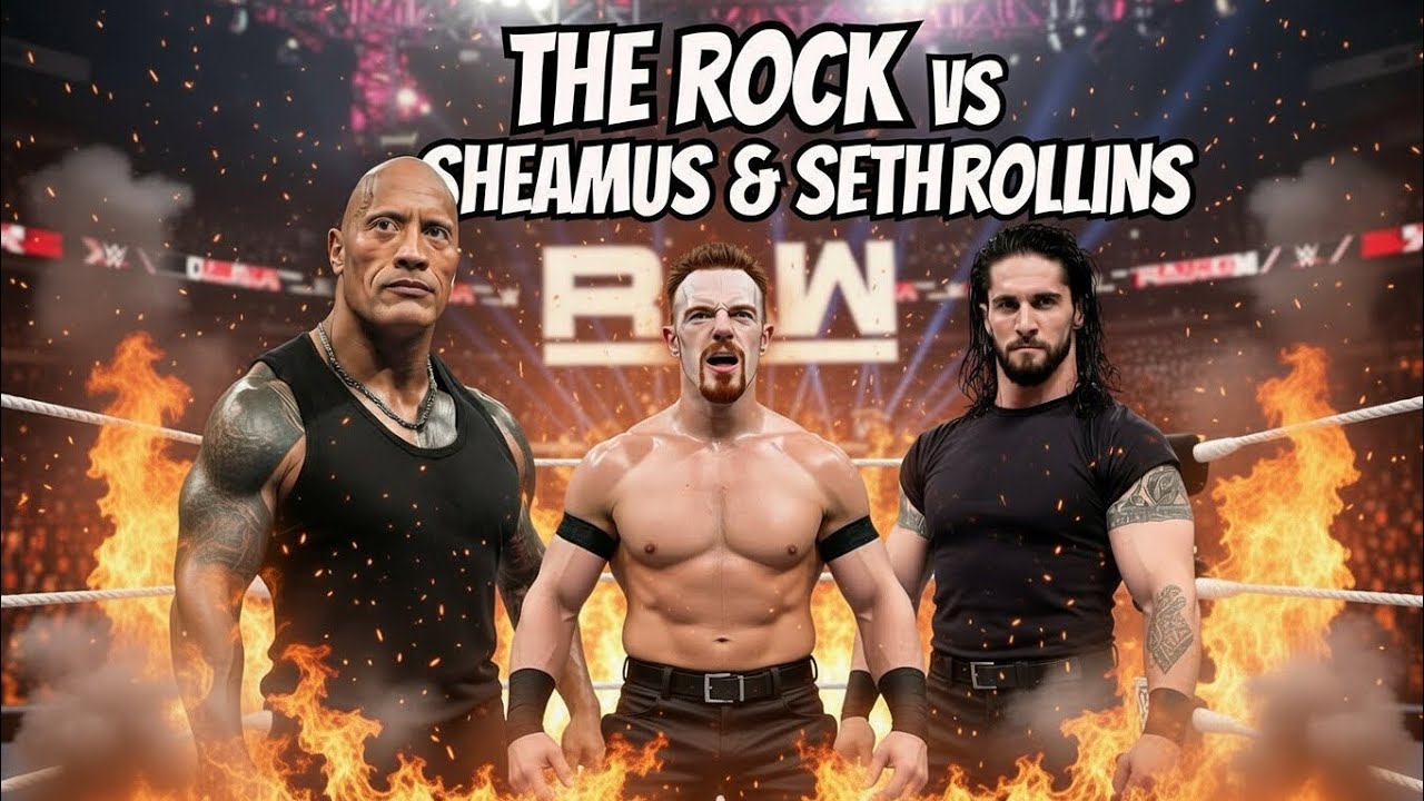 Rock VS Sheamus and Seth Rollins intense fight🥵🥶😱 #wwe #wwenxt #wweseries #viral #viralvideo 