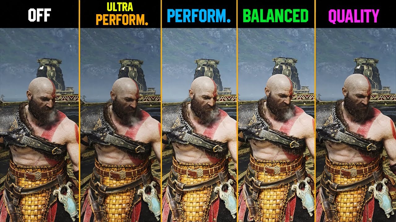 God of War DLSS Ultra Performance vs. Performance vs. Balanced vs. Quality