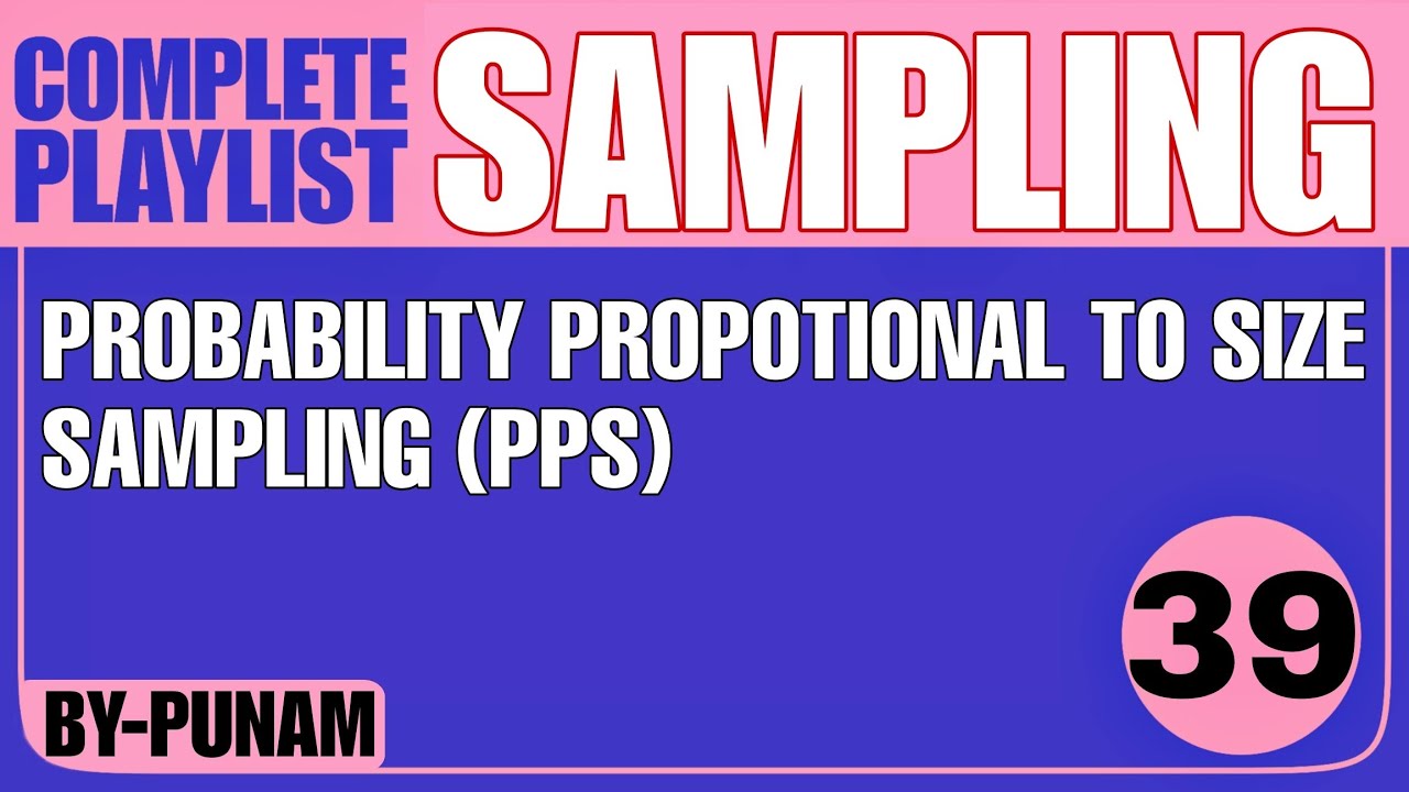 Probability proportional to size Sampling (PPS)|ONE SHOT VIDEO|Competitive exams|Statistics by Punam