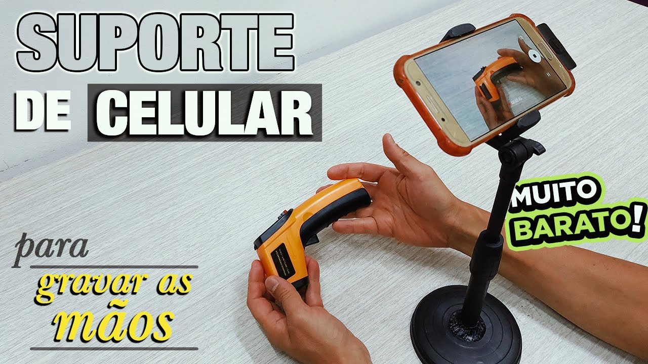 SUPORTE de Celular para gravar/filmar de CIMA apenas as MÃOS
