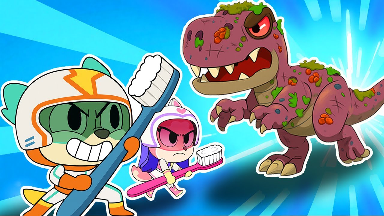 Zombie T Rex | Time to Get Clean | The Bath Song | Nuton & Lola