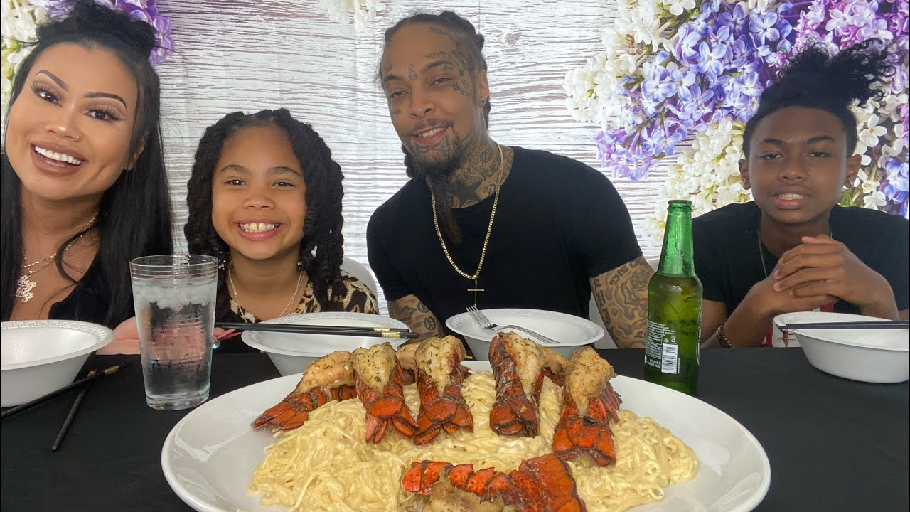 Lobster and Alfredo Mukbang with the Family