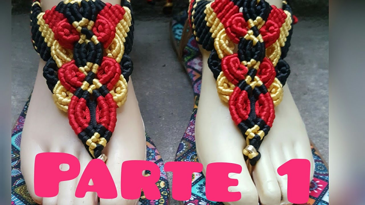 Huarache macrame caracoles