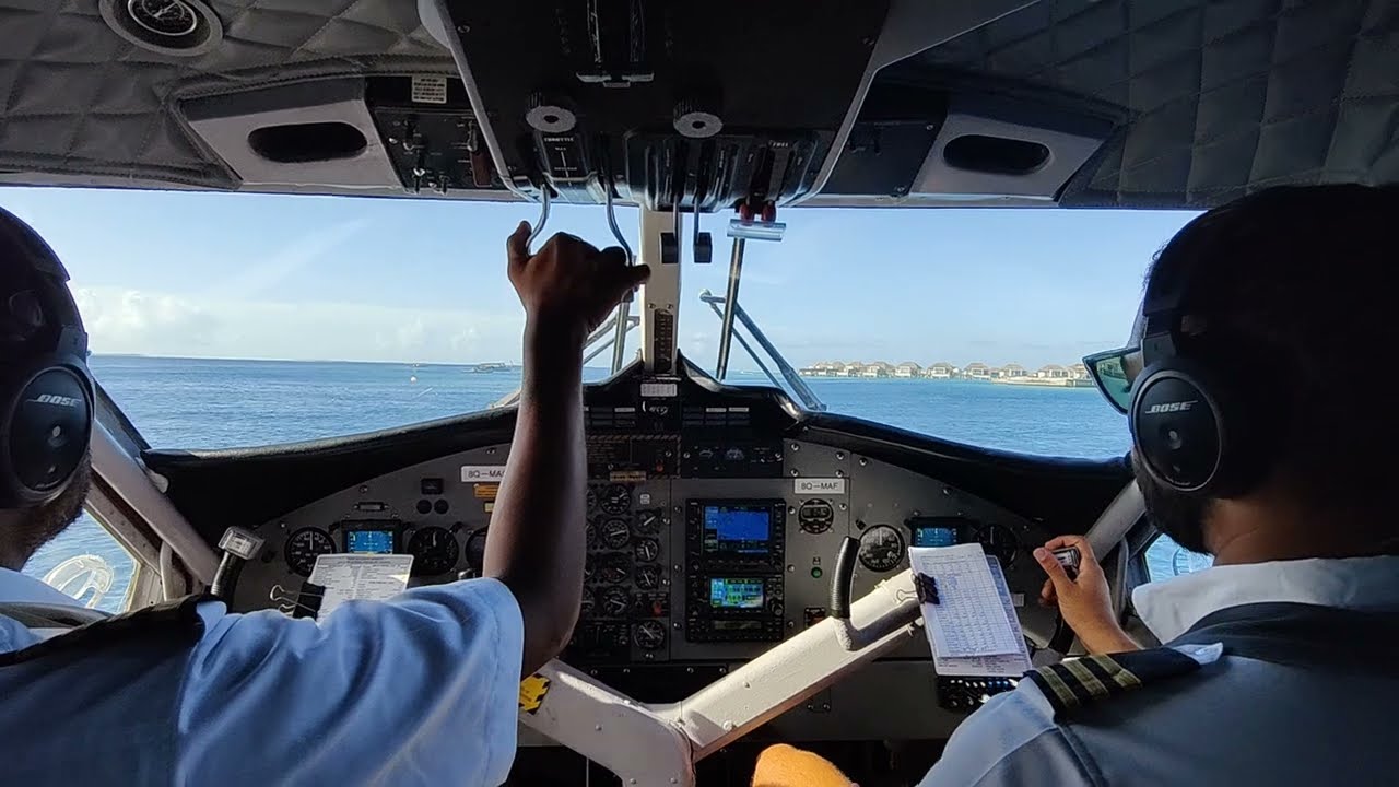 Seaplane Takeoff from VIA Water Runway, Maldives