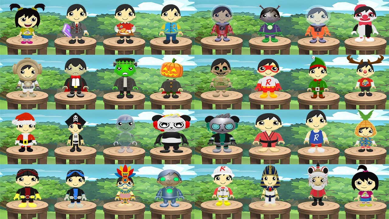 Tag with Ryan - All Characters Unlocked: Ryan vs Sisters Kate and Emma vs All Combo Panda, Gus