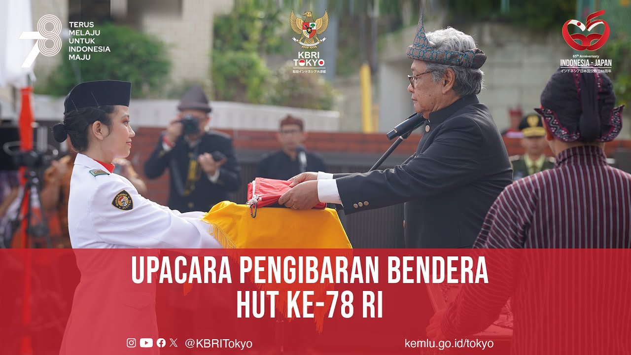 Upacara Pengibaran Bendera HUT  ke-78 RI (KBRI Tokyo)