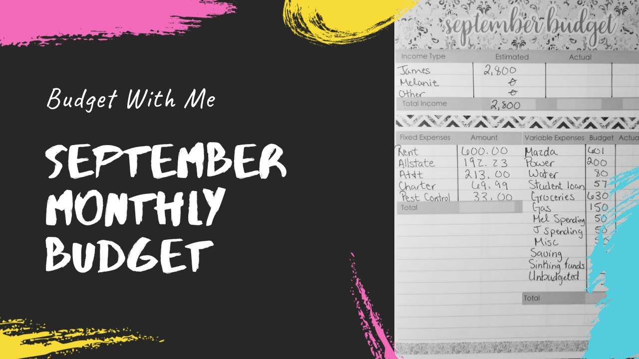 Budget With Me || September Monthly Budget || Budgeting 2020