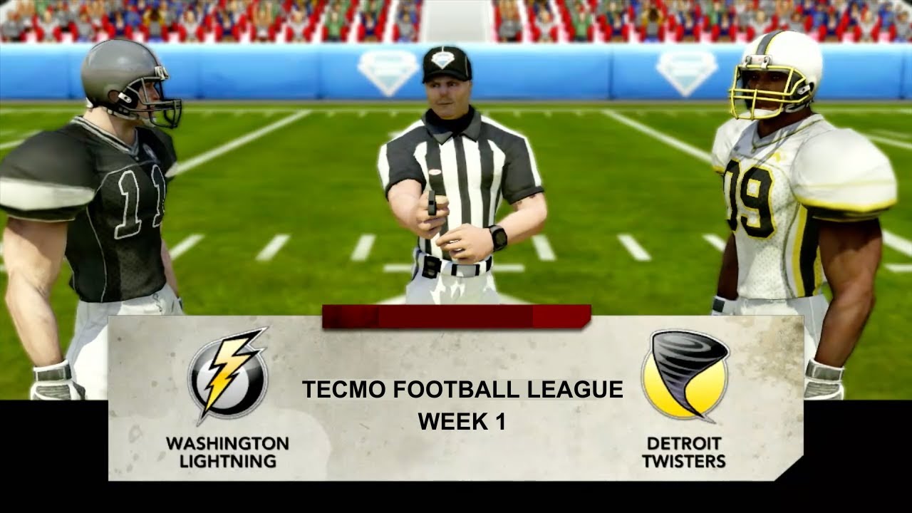 Tecmo Football League Week 1- Washington Lightning vs Detroit Twisters