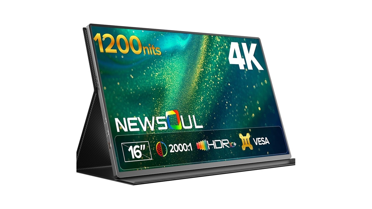 Review Newsoul 4K Portable Monitor 16&rdquo; 1200Nits Ultra Bright USB-C HDMI
