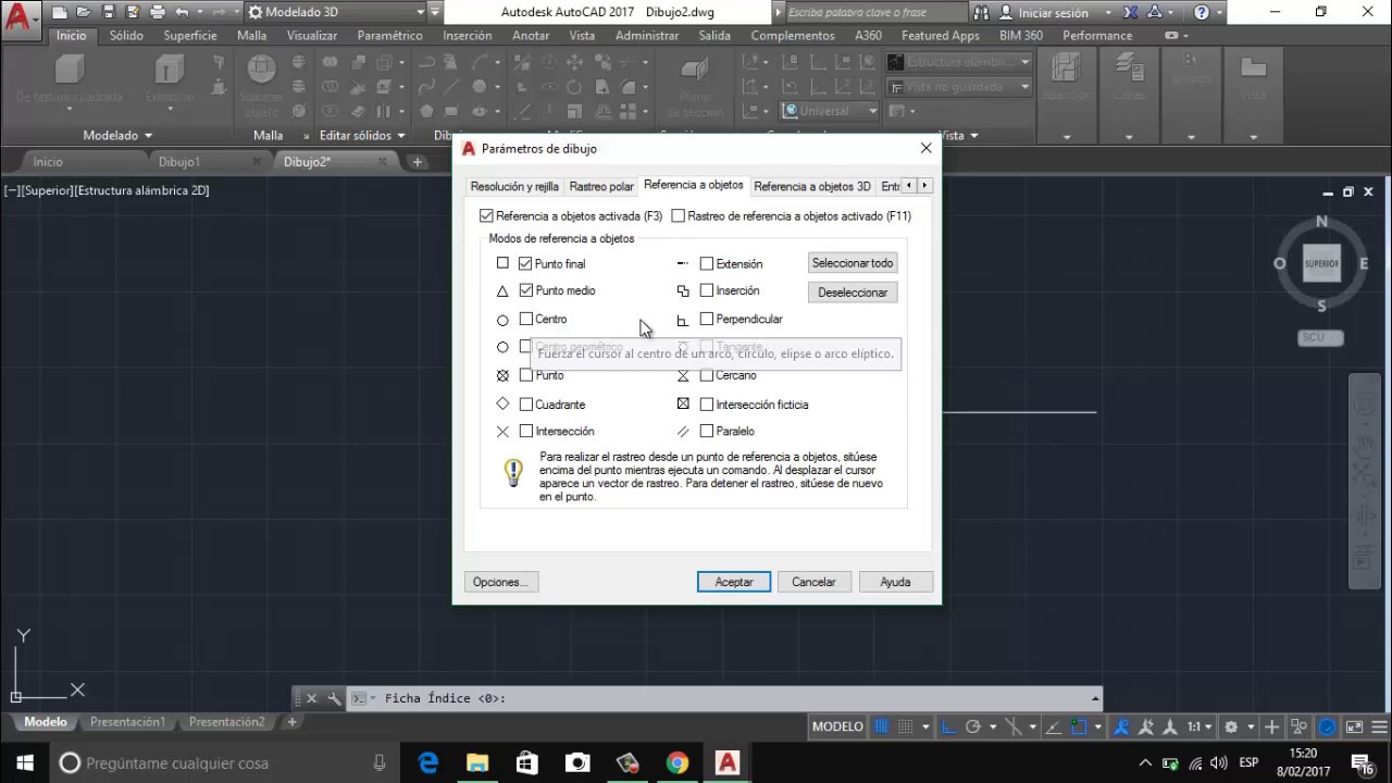 Parámetros De Dibujo en autocad 2017