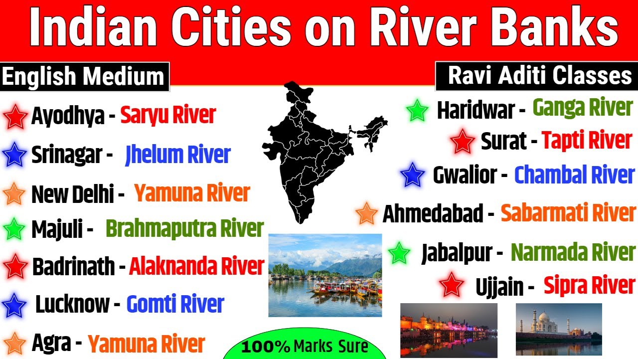 Indian Cities On The Bank Of River | Indian Cities & River Banks | Geography Most Important Question