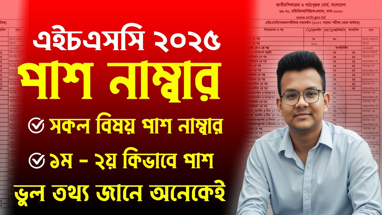 HSC 2025 কোন বিষয় কত পেলে পাশ ? ১ম ২য় পত্র কিভাবে পাশ ? hsc 2025 pass mark | hsc 2025 cq mcq pass