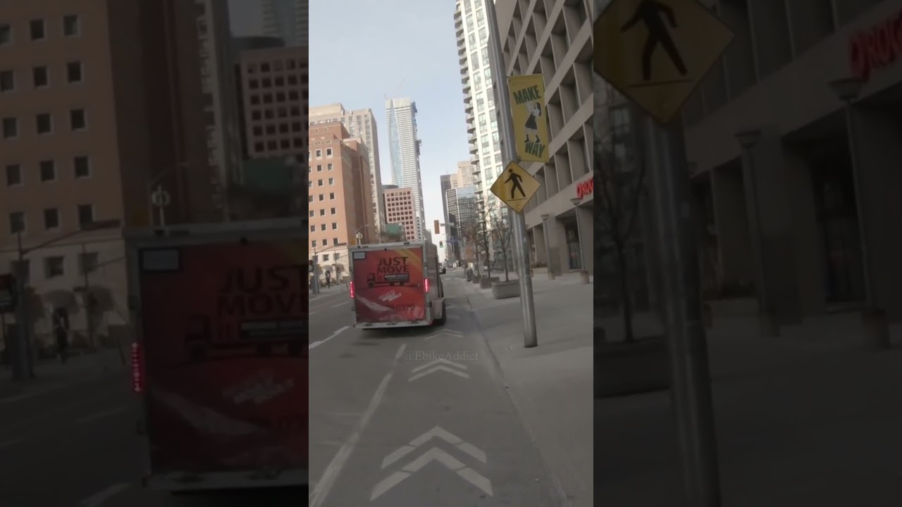 Block bike lane cyclist Dashcam Bloor St W Toronto Canada