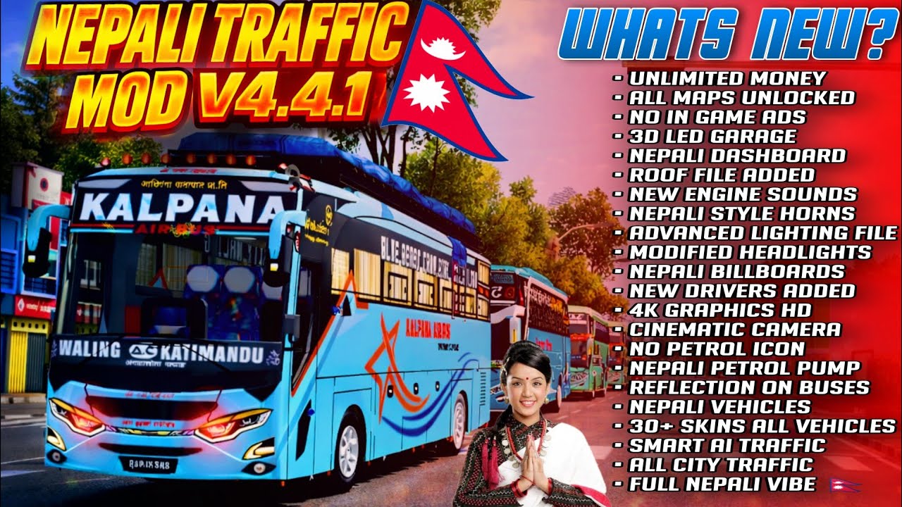 New Nepali Traffic Mod 4.4.1 For BUSSID|Nepali Traffic Mod by Arisu Gaming 2.0| Download Now