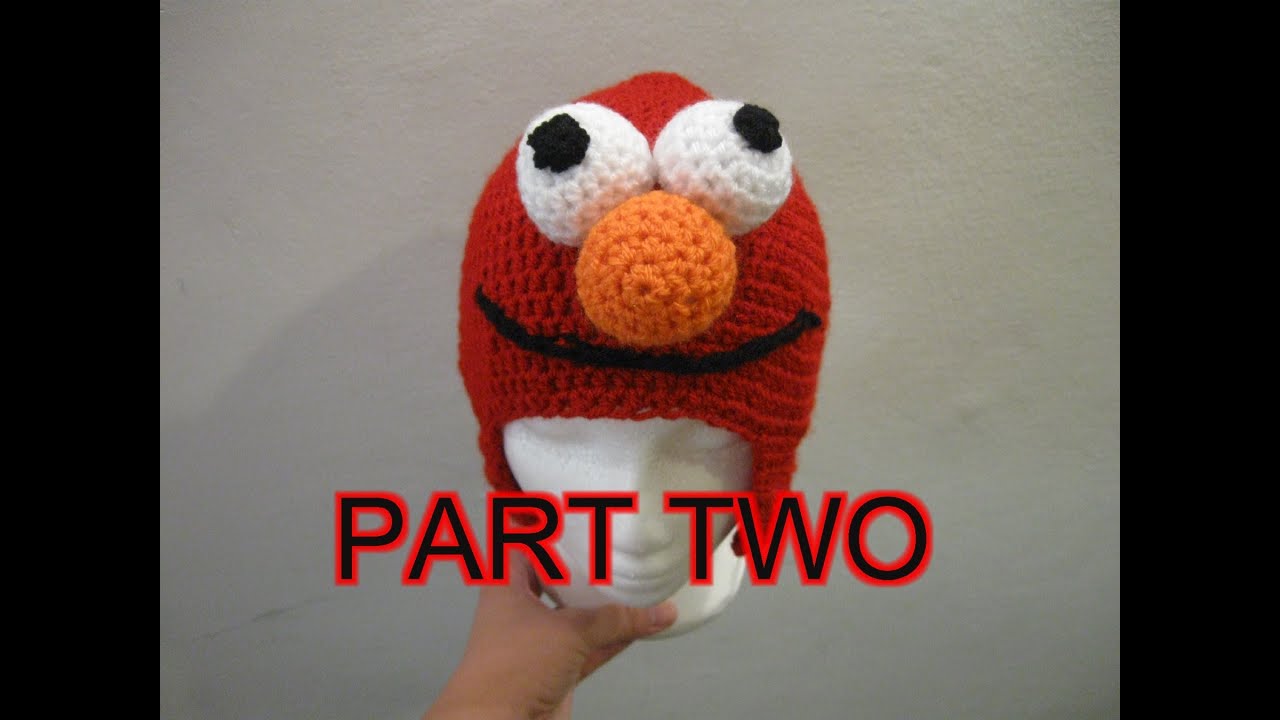 Elmo Crochet Beanie with Ear Flaps - Crochet Tutorial pt 2 #elmocrochetbeanie #crochetearflapbeanie
