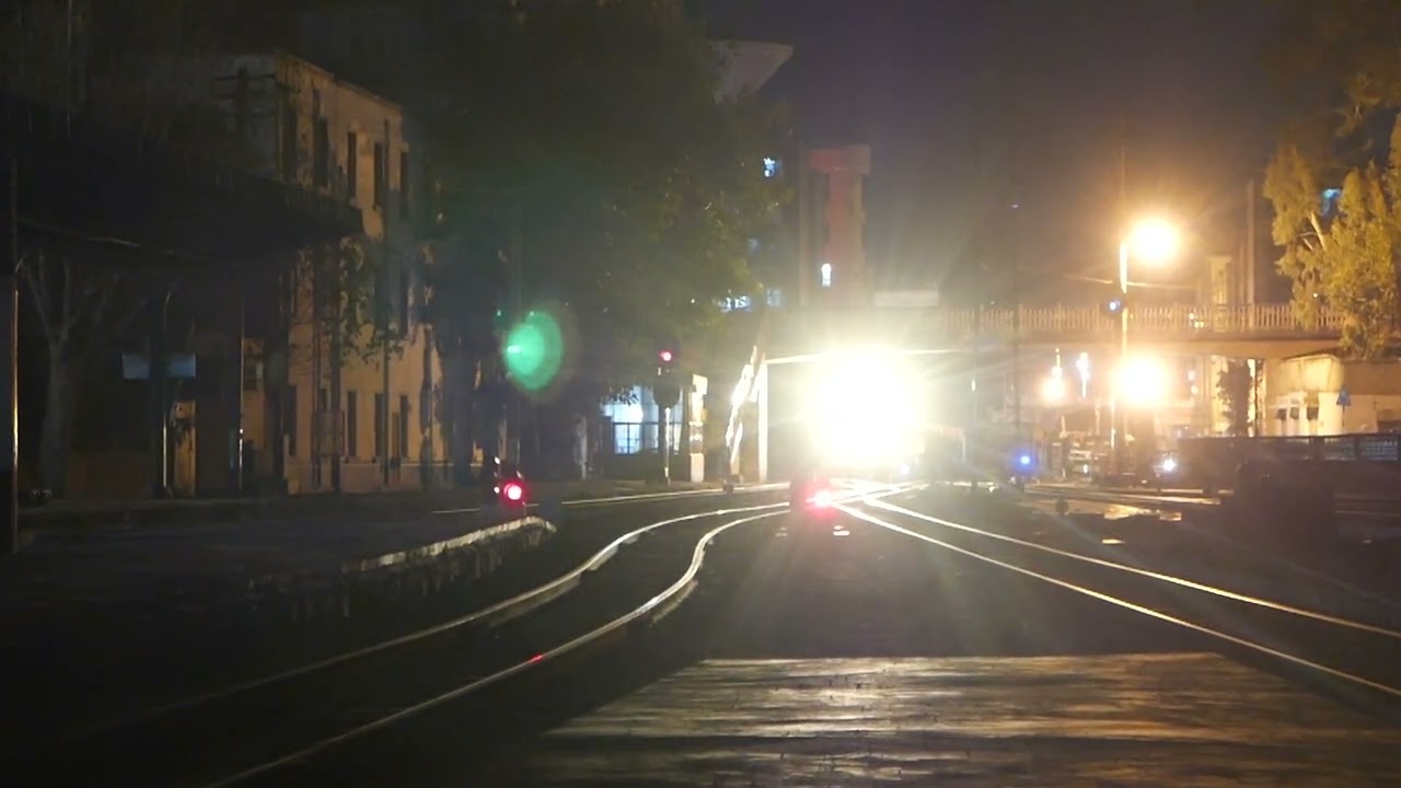 Night meter gauge train in Kaiyuan Yunnan