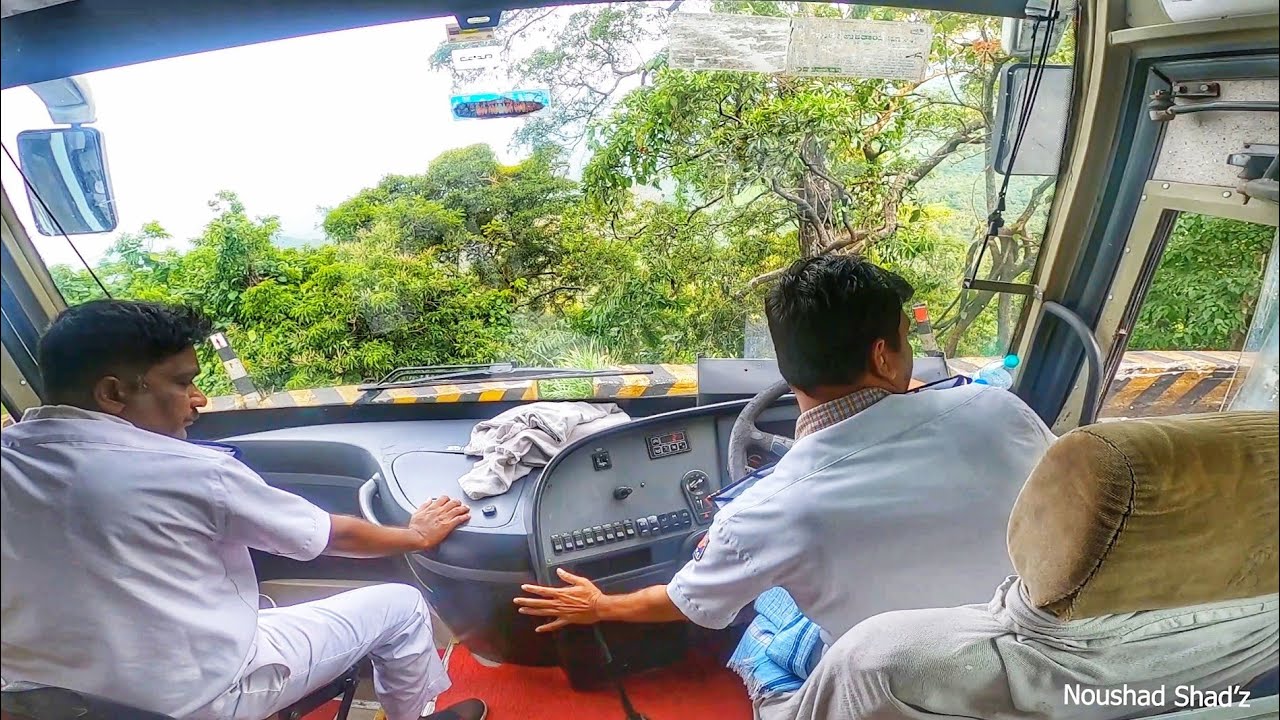 Volvo B9R hardest driving in the dangerous hairpin bend ghat road-driver struggling hard in bends😓🙌👏