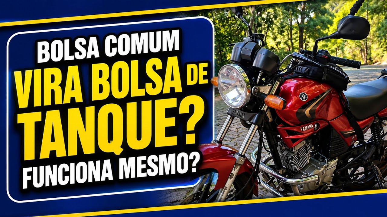 Adaptei uma bolsa comum para usar como bolsa de tanque na minha Yamaha YBR.