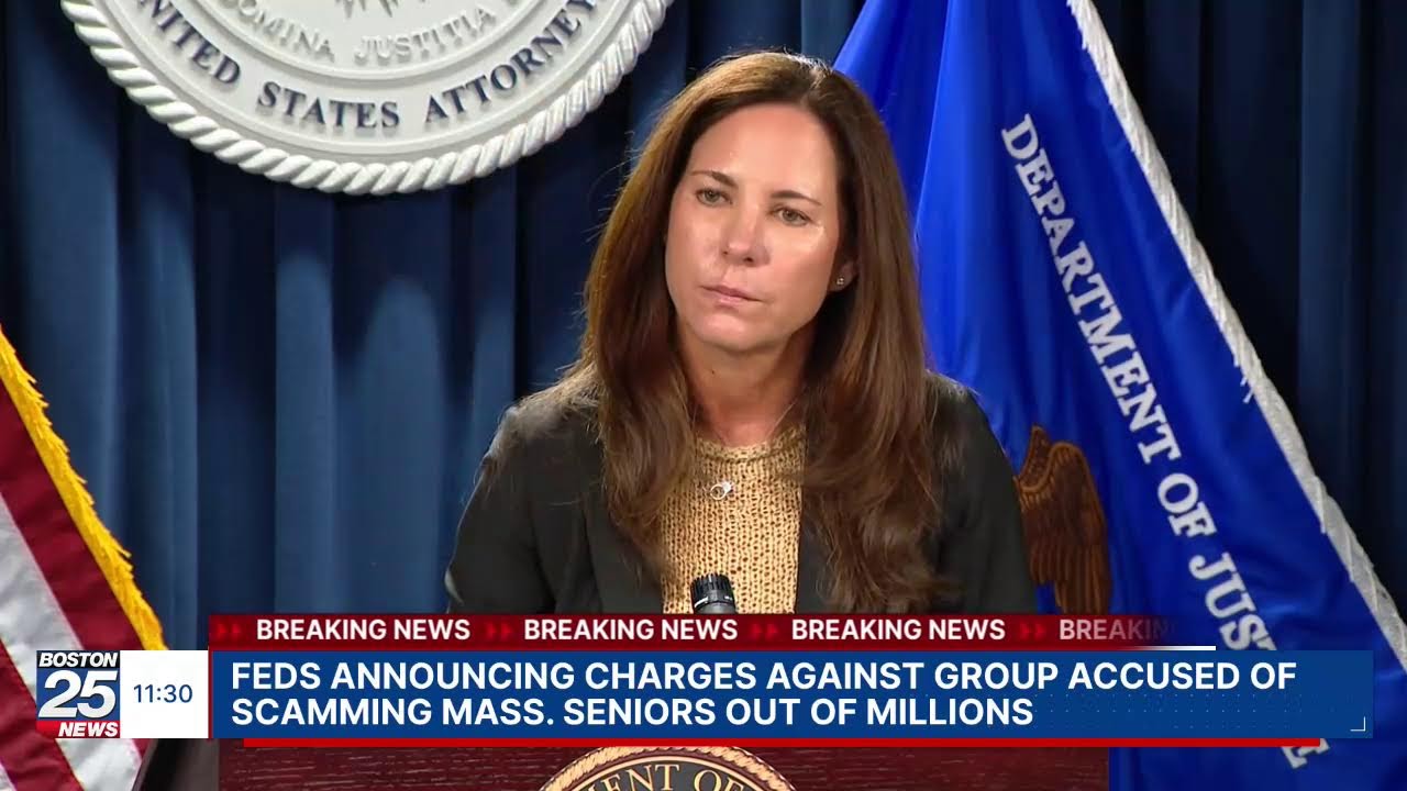 WATCH LIVE: Feds announcing charges against group accused of scamming Mass. seniors out of millions.