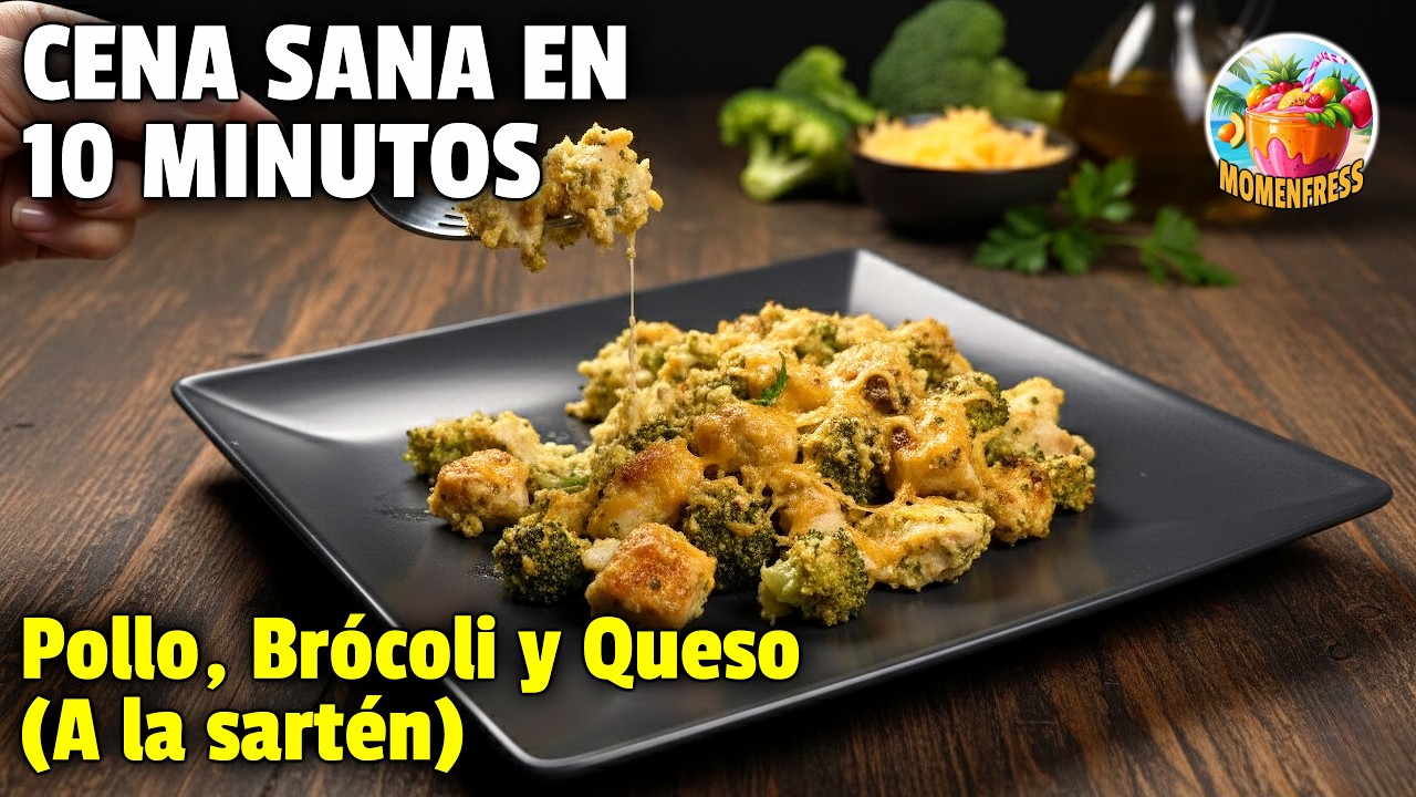 Pollo con Brócoli y Queso DORADITO 🧀 Receta Fácil, Sana y SIN HORNO
