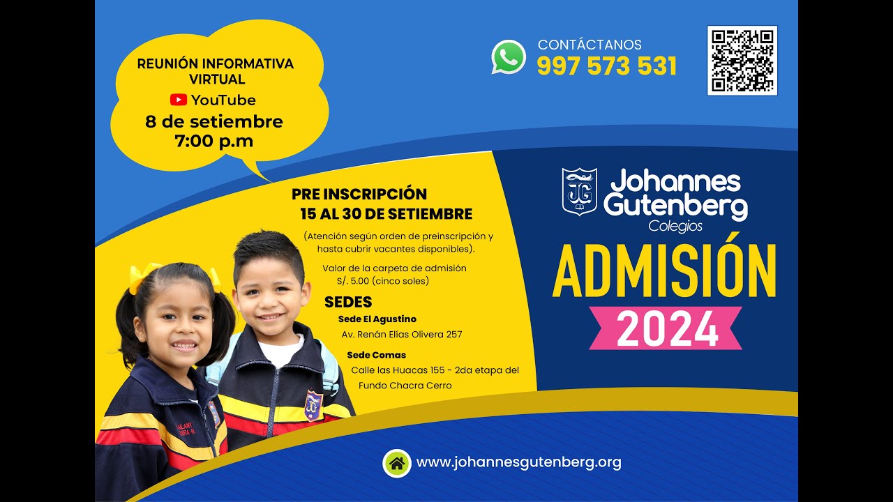 Reunión Informativa Proceso Admisión 2024 - Colegios Johannes Gutenberg