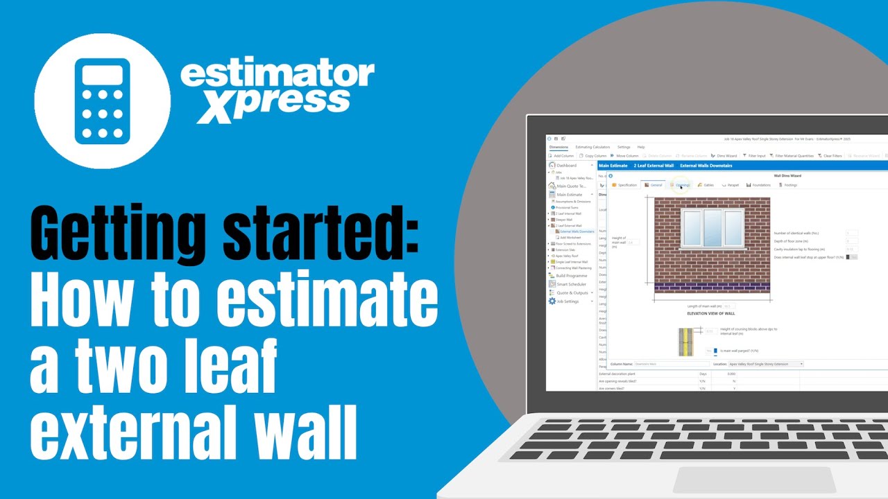 How to Estimate Brick and Block Cavity Walls using the Two Leaf External Wall Calculator